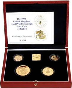 United Kingdom / The 1994 United Kingdom Gold Proof Sovereign Four Coin Collection - photo