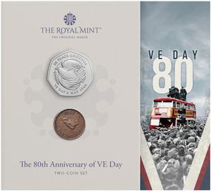 United Kingdom / The 80th Anniversary of VE Day Two-Coin Set - photo