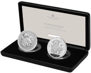 United Kingdom / The Royal Tudor Beasts The Seymour Unicorn 2024 UK Silver Proof Two-Coin Set - photo