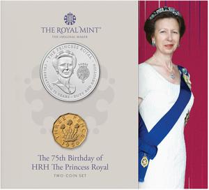 United Kingdom / The 75th Birthday of HRH The Princess Royal Two-Coin Set - photo