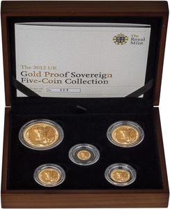 United Kingdom / The 2012 United Kingdom Gold Proof Sovereign Five-Coin Collection - photo