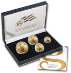 2007 American Eagle Gold Uncirculated Four-Coin Set: Photo 2007-W 4-Coin Burnished American Gold Eagle Set (w/Box & COA)