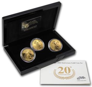 United States / American Eagle 20th Anniversary Gold Coin Set - photo