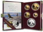 Five Coin American Eagles 10th Anniversary Set (1995): Photo 1995-W 5-Coin Proof American Eagle Set (10th Anniv, Box & COA)