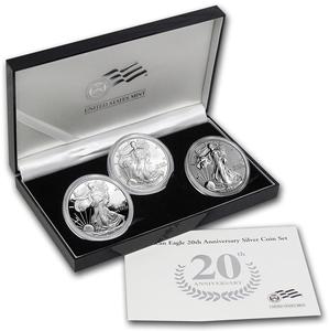 United States / American Eagle 20th Anniversary Silver Coin Set - photo